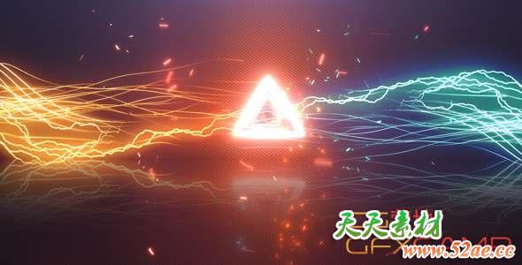 AE模板-能量线条碰撞Logo动画 Energy Centre-天天素材网
