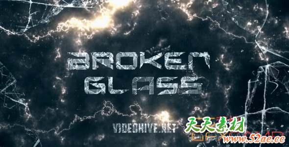 AE模板-破碎玻璃文字视频片头 Broken Glass Trailer-天天素材网