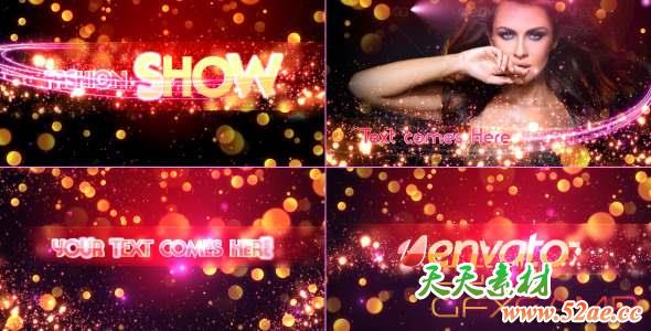 AE模板-闪烁粒子时尚包装片头 Stylish Fashion Slide Show-天天素材网