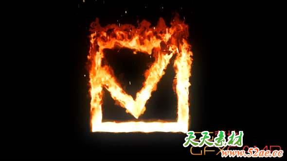 AE模板-火焰特效文字Logo动画 Fire Element Creater v1.2-天天素材网