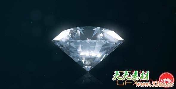 AE模板-钻石水晶破碎Logo动画 Diamond Logo Reveal-天天素材网