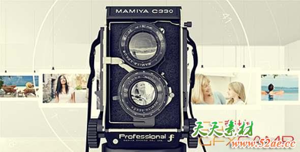 AE模板-复古优雅照片相册悬挂片头 Elegant Slideshow-天天素材网