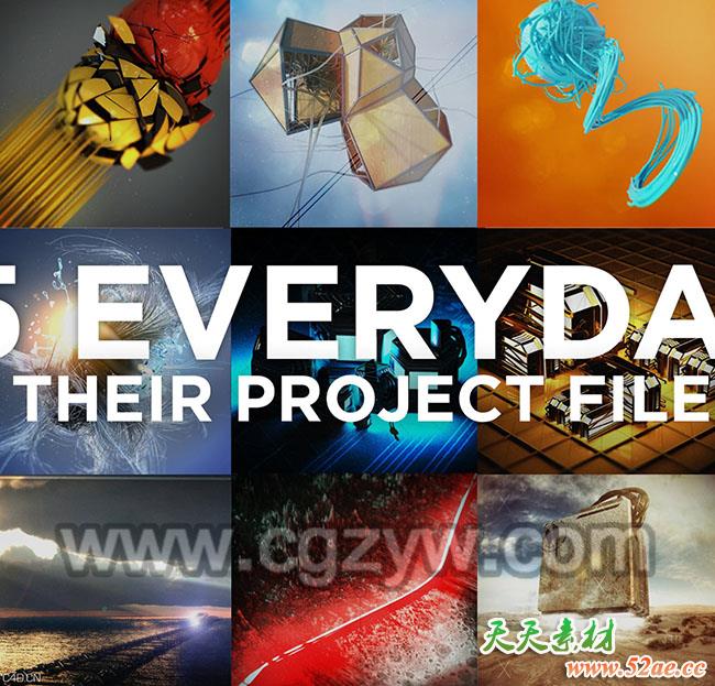 C4D工程文件-125个精品创意动画下载 creative works-天天素材网