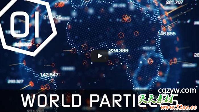 C4D和AE创建一个未来高科技全息粒子地球旋转动画特效制作教程