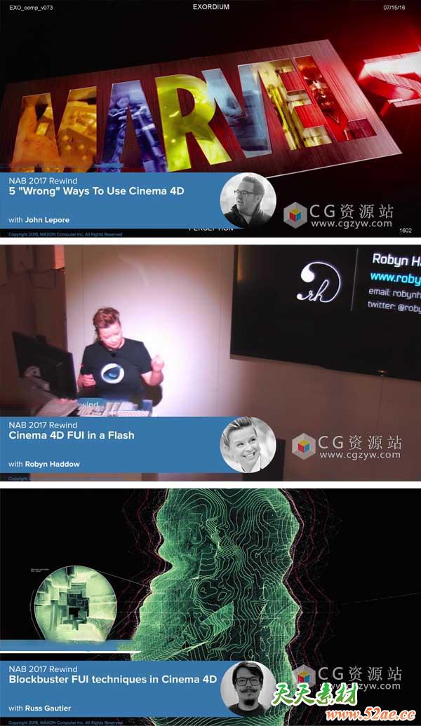 C4D R18电影特效解析制作教程大合集 第一波 NAB 2017 Rewind