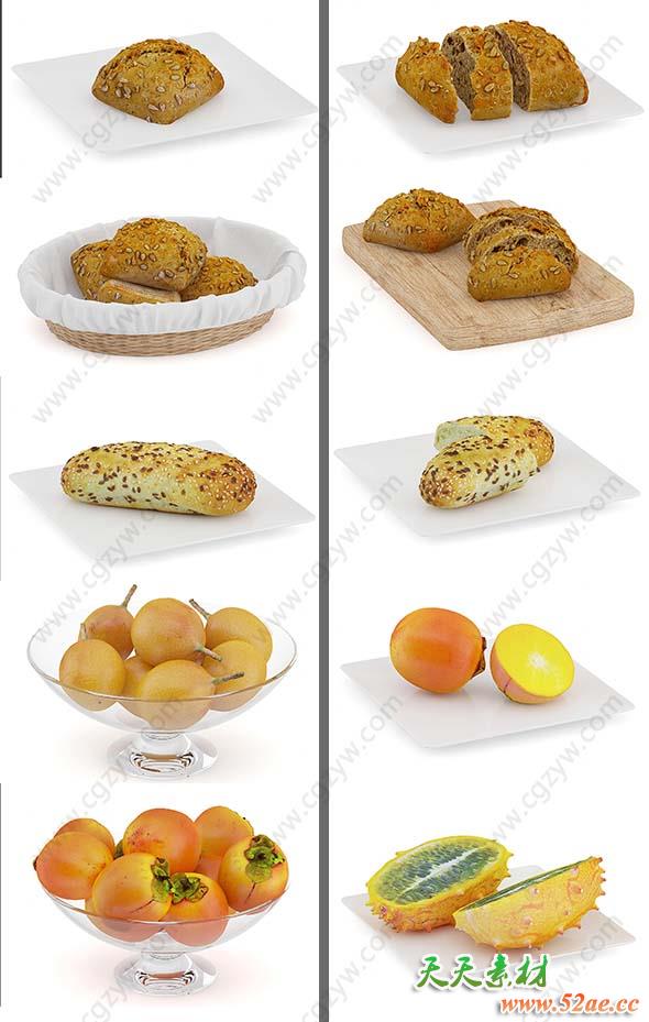 3D食物模型(C4D+C4D VRAY格式)CGAxis Models Volume 71 3D Food V