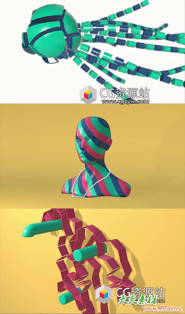 C4D弹簧铰链动态链接器插件Cineversity CV-Dynamic Connector含视频教程