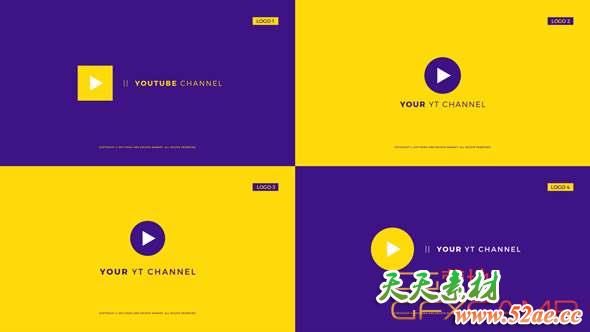 AE模板-扁平化时尚Logo动画 Logo Openers-天天素材网