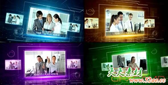 AE模板-科技感商务企业公司视频幻灯片包装片头 Hi-Tech Corporate Slideshow-天天素材网