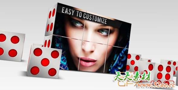 AE模板-三维骰子图片展示 3D Dice Presentation-天天素材网