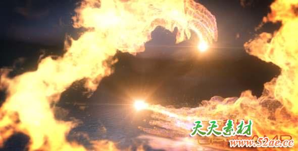 AE模板-火焰舞动碰撞Logo动画 Fire Dance Logo Reveal-天天素材网