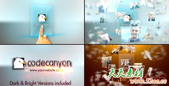 AE模板-高科技空间图片展示Logo动画 Hi Tech Logo Opener-天天素材网