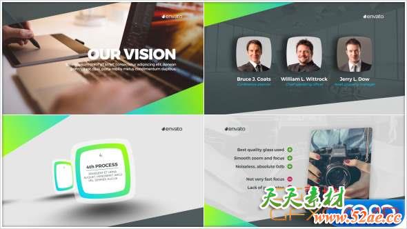 AE模板-清新活力商务企业公司宣传包装片头 Corporate Presentation-天天素材网