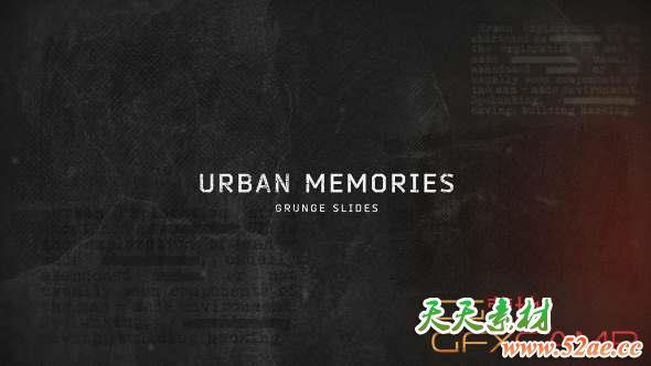 AE模板-复古城市包装片头开场 Urban Memories Grunge Slides-天天素材网