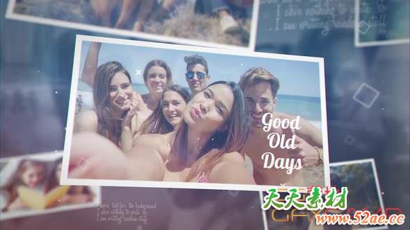 AE模板-甜蜜美好回忆视频照片相册片头 Good Old Days-天天素材网