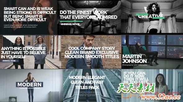 AE模板-快速简洁文字标题动画 Fast Clean Titles-天天素材网