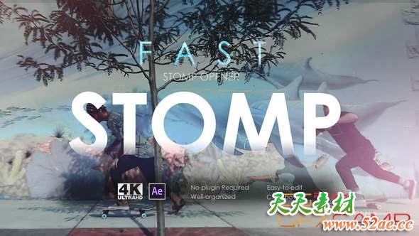 AE模板-快闪图片视频开场片头 Fast Stomp Opener-天天素材网