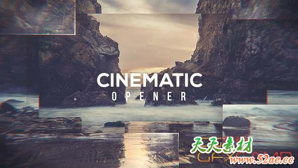 AE模板-大气图形遮罩视差开场片头 Cinematic Opener-天天素材网