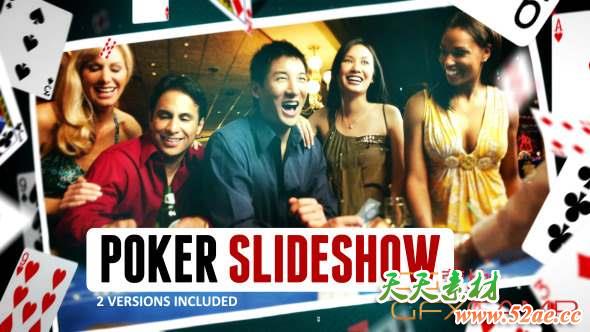 AE模板-扑克赌博图片开场包装 Poker Gambling Cards Slideshow-天天素材网