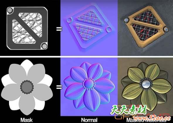 Substance Painter遮罩置换挤出插件 Gumroad – Jonas Ronnegard – SPTool – Masked Alphas-天天素材网