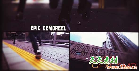 AE模板-大气视频分屏包装片头 Epic Video Demo Reel-天天素材网