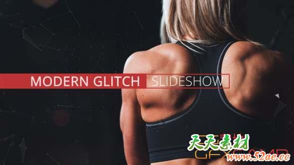 AE模板-信号损坏时尚图片开场 Modern Glitch Slideshow-天天素材网