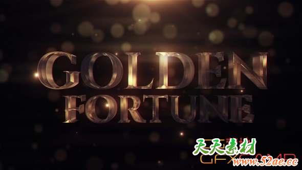 AE模板-金色三维文字片头 Golden Fortune-天天素材网