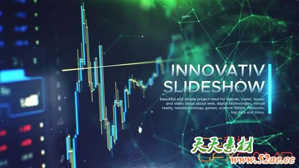AE模板-科技感点线背景视频片头 Innovative Slideshow-天天素材网