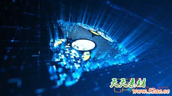 AE模板-科技感Logo动画 Tech Logo Intro-天天素材网