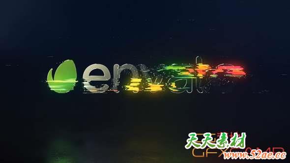 AE模板-信号损坏旋转Logo动画 Rotating Glitch Logo-天天素材网