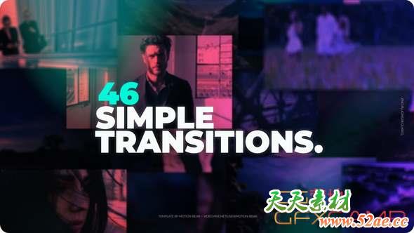 AE模板-46组图形动画转场 Transitions-天天素材网