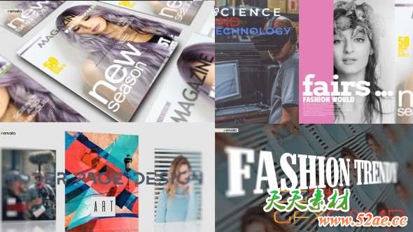 AE模板-时尚杂志宣传片包装 Magazine Promo-天天素材网