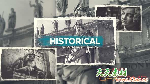 AE模板-复古历史纪录片回忆相册片头 Historical Vintage Documentary Slideshow-天天素材网