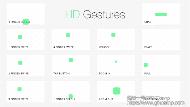 AE模板-手指点击滑动4K手势动画4K分辨率手势触摸屏幕手指点击滑动动画V2.1  touch gestures 4k-天天素材网