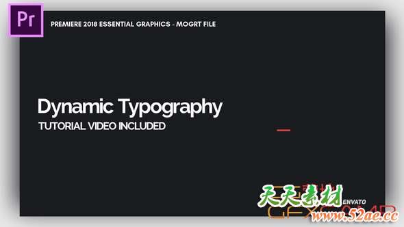 19组Premiere文字标题动画预设 Dynamic Minimalism – Essential Graphics-天天素材网