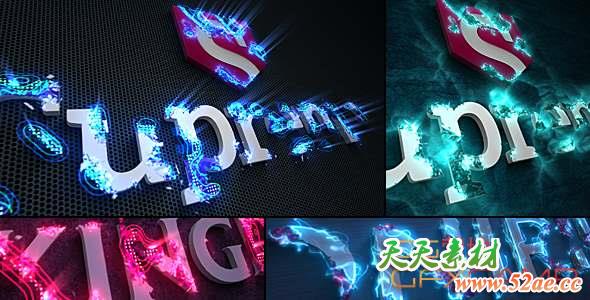 AE模板-科幻能量三维Logo动画 Sci-Fi Energy – Logo Reveal Pack-天天素材网