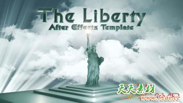 AE模板-自由女神像三维Logo动画 Liberty Logo Intro-天天素材网