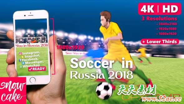 AE模板-卡通足球动画片头 Soccer-天天素材网