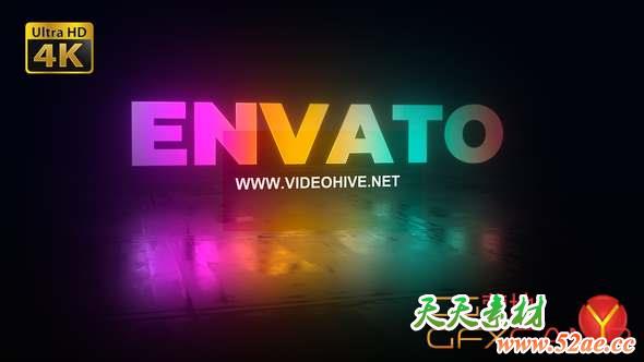 AE模板-色彩闪烁Logo动画 Logo Light-天天素材网