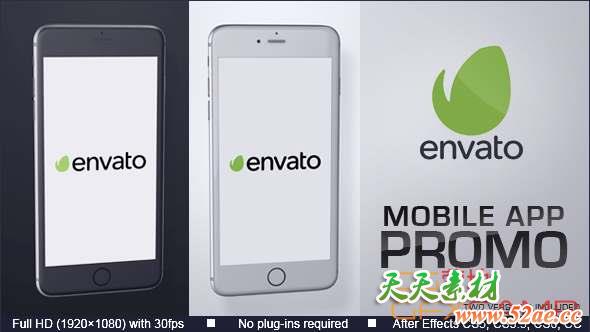 AE模板-手机APP宣传展示动画 Mobile App Promo-天天素材网