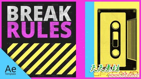 AE模板-时尚音乐片头包装 Own The Night-天天素材网