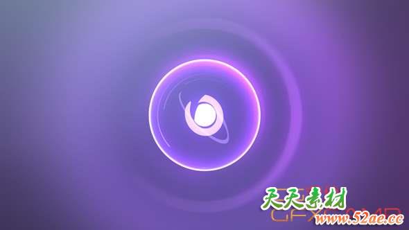 AE模板-彩色圆形光线Logo动画 Colorful Bling Logo-天天素材网