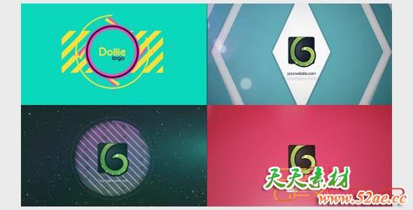 AE模板-时尚彩色Logo动画 Logo Pack 2-天天素材网