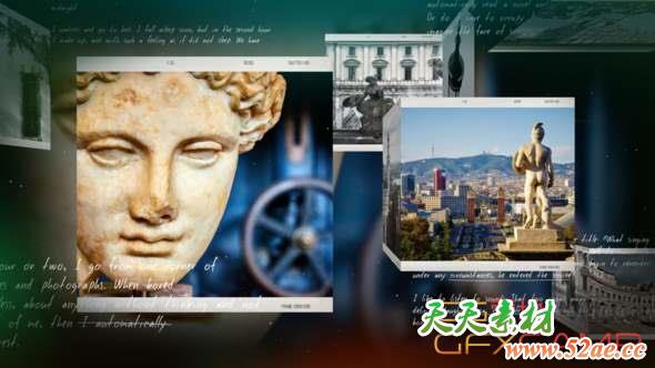 AE模板-三维空间回忆照片相册片头 Slideshow Memories-天天素材网