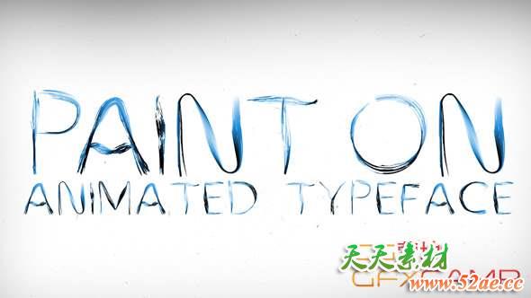 AE模板-颜料手写文字动画 Paint On Animated Typeface-天天素材网
