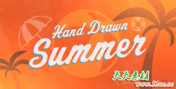 AE模板-夏天清新手绘元素动画 Hand Drawn Summer-天天素材网