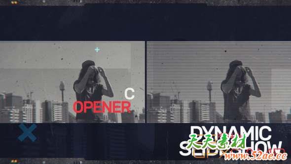 AE模板-动态视频包装片头 Dynamic Slideshow-天天素材网