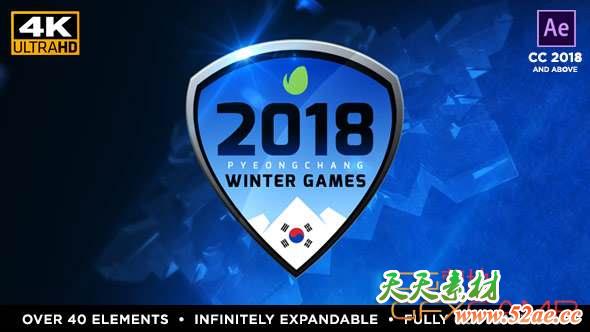 AE模板-冬奥会体育栏目包装 2018 Winter Games – PyeongChang-天天素材网