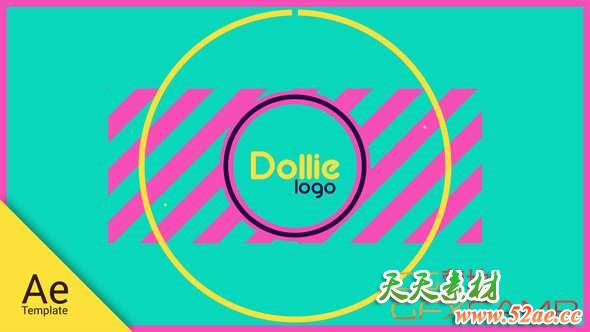 AE模板-彩色时尚动画片头 Dollie-天天素材网