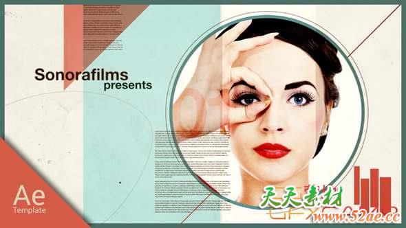 AE模板-复古文字排版动画片头 International Typography-天天素材网